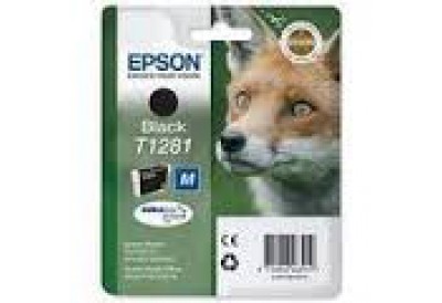 Epson Stylus S22/SX125/SX425W/BX305F - T1281 Black Standard Ink Cartridge Epson Durabrite Ultra  New Series Fox-Size M  In Blister Pack